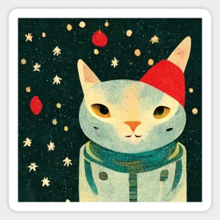 Cat enjoying christmas Sticker